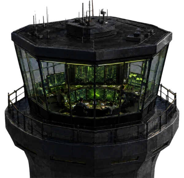KIFF control tower silhouette